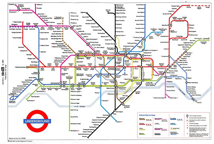 Tube map 1985