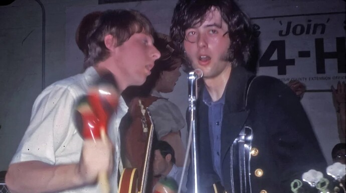 Chris Dreja and Jimmy Page of the Yardbirds in 1966