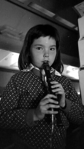 8 years old Björk playing a recorder in 1973