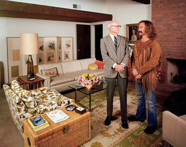 David Crosby with his father Floyd, together in the father’s house, 1970