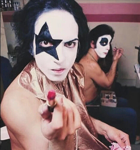 KISS applying their stage makeup 1