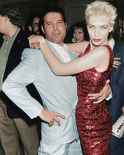 Freddie Mercury with Annie Lennox