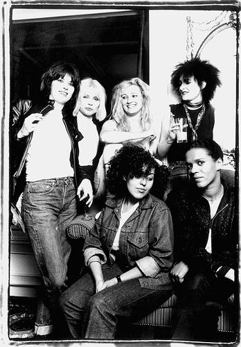 Chrissie Hynde, Debbie Harry, Viv Albertine, Siouxsie Sioux, Pauline Black and Poly Styrene in 1980