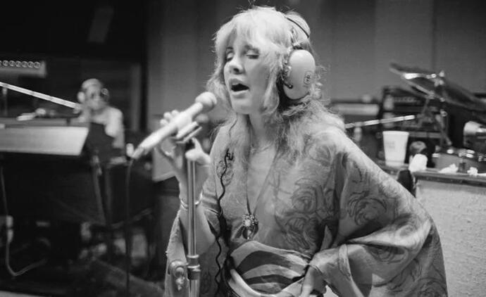 Stevie in the studio in '75