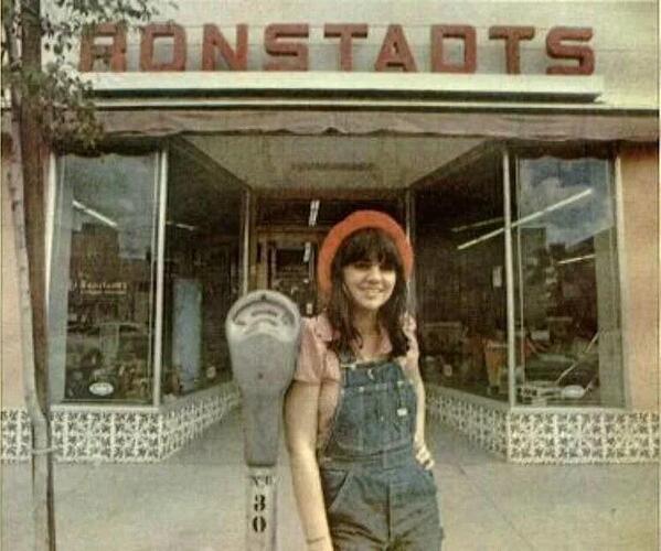 Linda Ronstadt outside her family’s hardware store in Tucson, Arizona in 1975