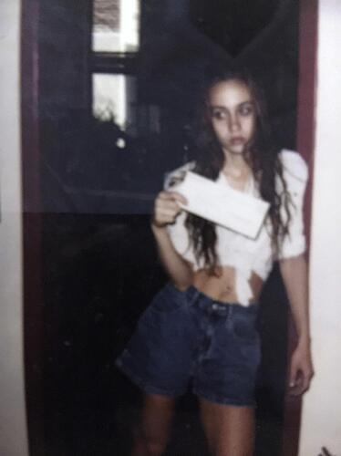 Polaroid of Fiona Apple The Day She Signed With Sony