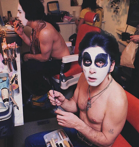 KISS applying their stage makeup 2