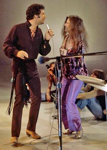 Tom Jones and Janis Joplin performing together in 1969