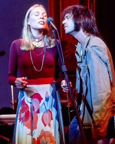 Joni Mitchell And Neal Young at the Winterland Ballroom in San Francisco in 1976