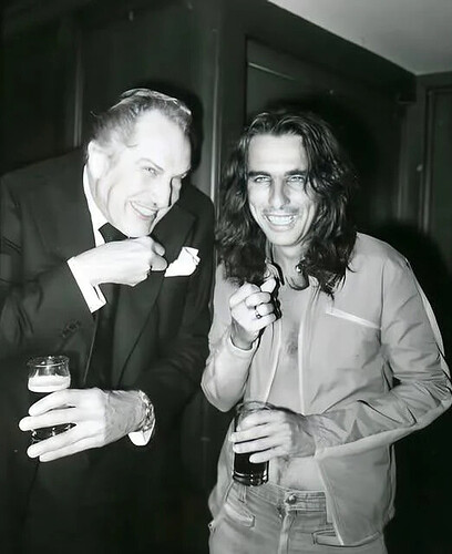 Alice Cooper with Vincent Price in 1975