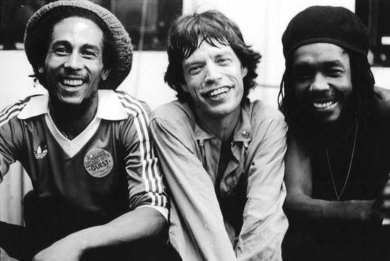 Bob Marley, Mick Jagger and Peter Tosh in 1978